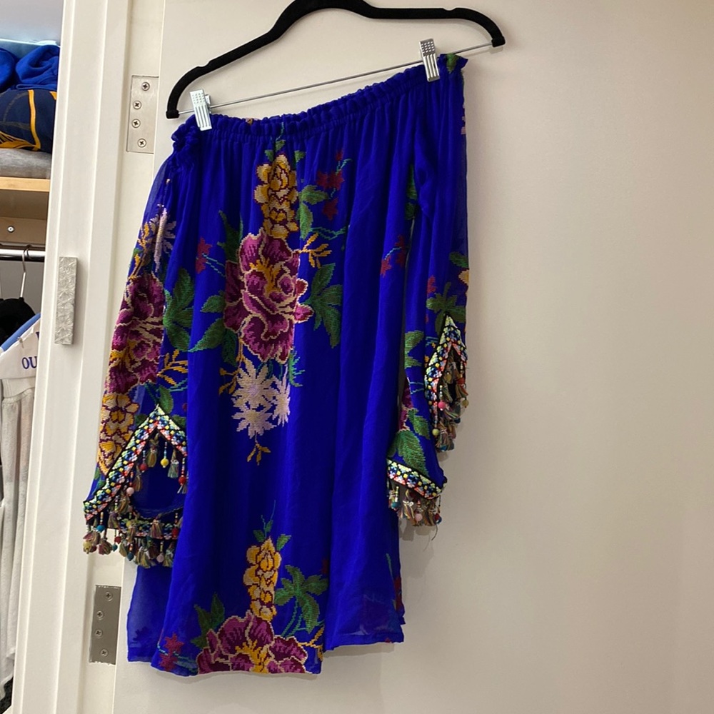 Long Sleeve Designer Beach Top- off the shoulder